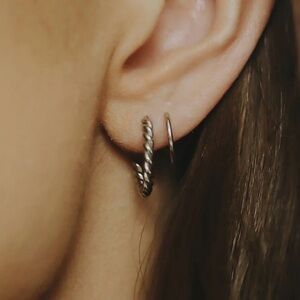 New Zaana Jewelry Spiral Double Twist Hoop Earrings